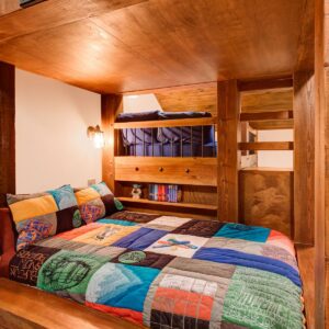 Bunk beds with built -in bookcase built by Big White chalet builder Kelowna custom home builder designer