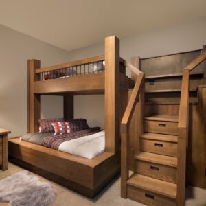 Bunk bed storage options created by Big White custom builder & Kelowna custom home builder designer