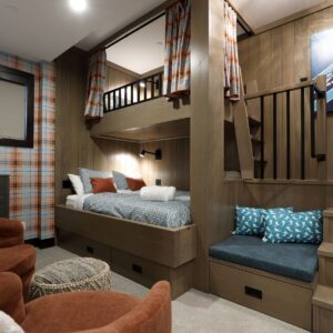 Privacy curtains for bunk beds created by Big White vacation home builder & Kelowna custom home builder designer