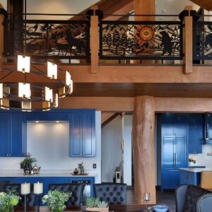 Wrought iron picture railing designed by Kelowna home builder & Big White custom home builder designer