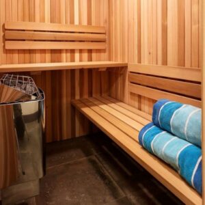 Custom sauna design in ski chalet built by Big White BC & Kelowna custom home builder designer
