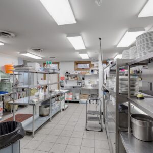 Stainless steel industrial kitchen design in Kelowna, BC built by Kelowna commercial builder company & Kelowna home builder