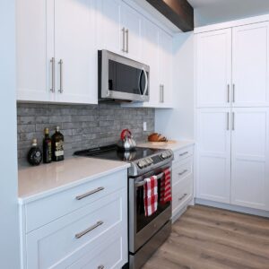 Modern cabinet design in ski chalet located at Big white Ski Resort built by Big White high-end builder & Kelowna custom builder & home designer