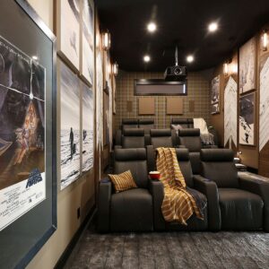 Home theatre design built by Big White custom chalet builder & Kelowna custom home builder & home designer
