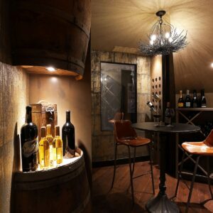 Wine cellar design built by Big White custom chalet builder & Kelowna residential home builder & home designer