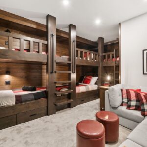 Custom wood bunkbeds designed by Big White custom home builder & Kelowna custom home builder designer