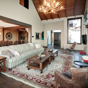 Vaulted ceilings & wood T&G wood ceilings designed & Built by Big White chalet builder & Kelowna high-end construction company